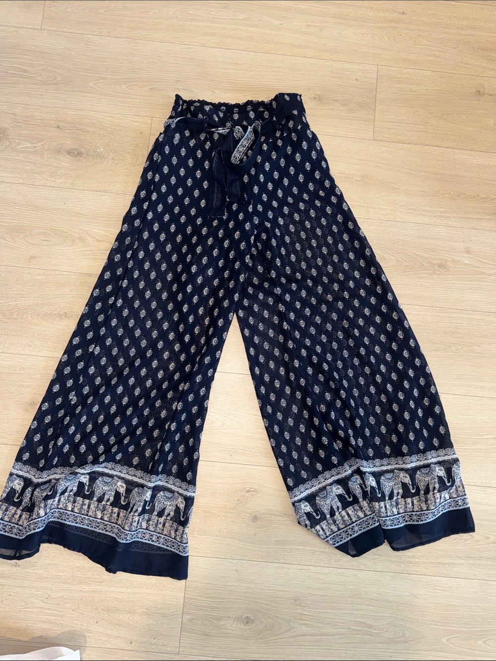 Live 4 Truth Navy Wide-Leg Printed Palazzo Pants